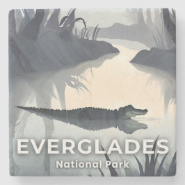 Everglades National Park | Watercolor Alligator ストーンコースター