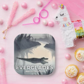 Everglades National Park | Watercolor Alligator ペーパープレート (パーティー)