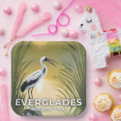 Everglades National Park | Watercolor Stork ペーパープレート (パーティー)