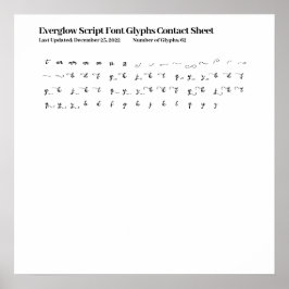 Everglowスクリプトフォントグ連絡ラシート ポスター