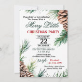 Evergreen and Pinecone Christmas Party Invitation 招待状 (正面)