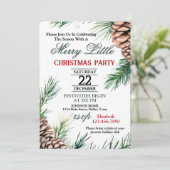 Evergreen and Pinecone Christmas Party Invitation 招待状 (スタンド正面)