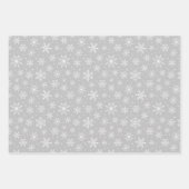 Evergreen Christmas Snowflakes Red Green Silver ラッピングペーパーシート (正面3)