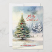Evergreen Christmas Tree Vintage Card シーズンカード (正面)