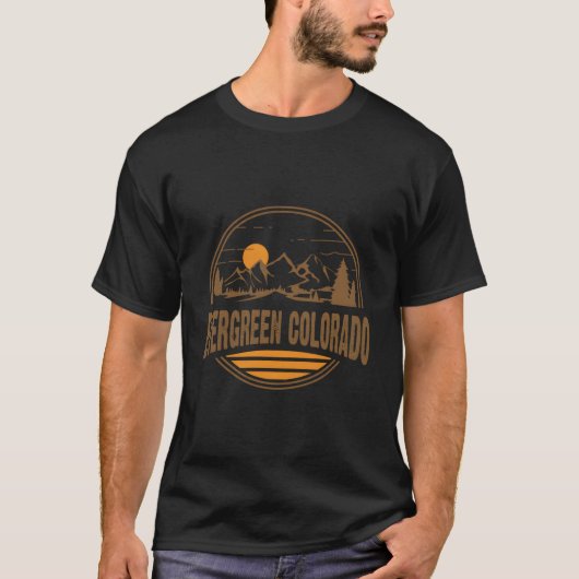 Evergreen Colorado Mountain Hiking Print Tシャツ (正面)