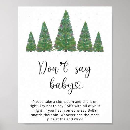 Evergreen Don't say baby. Winter don't say baby ポスター (正面)