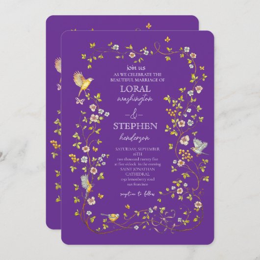 Evergreen Elegance Wedding 招待状 (正面/裏面)