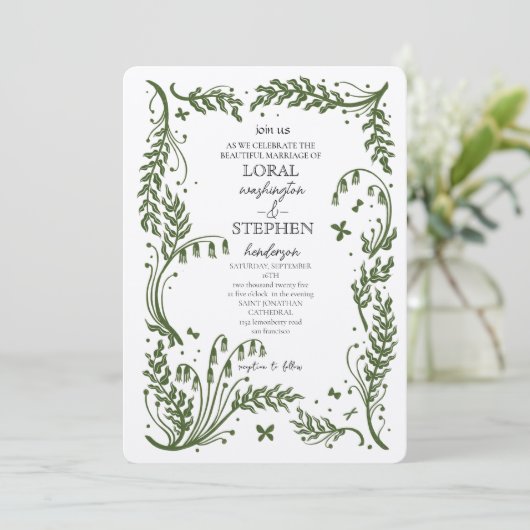 Evergreen Elegance Wedding 招待状 (スタンド正面)