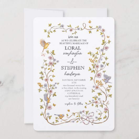 Evergreen Elegance Wedding 招待状 (正面)