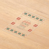 Evergreen Ember Ugly Sweater Christmas Party アクリル招待状 (レイダウン)