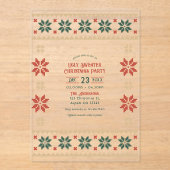 Evergreen Ember Ugly Sweater Christmas Party アクリル招待状 (正面)