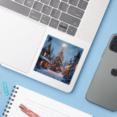 Evergreen Glow - Square Vinyl Sticker シール (ノートパソコンとiPhone)