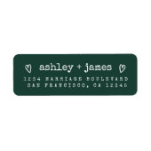 Evergreen Heart Couple Return Address ラベル (正面)