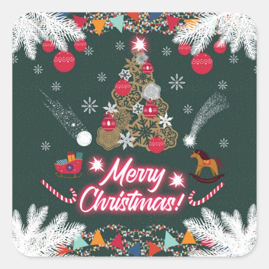 Evergreen Joy of Christmas スクエアシール (正面)