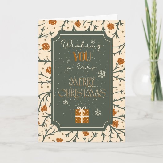 Evergreen Kisses Under the Mistletoe Christmas カード (正面)