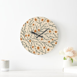 Evergreen Kisses Under the Mistletoe Heart ラージ壁時計