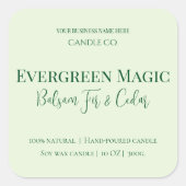 Evergreen Magic Christmas Candle Label | Custom スクエアシール (正面)