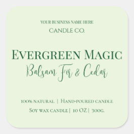 Evergreen Magic Christmas Candle Label | Custom スクエアシール