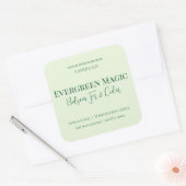 Evergreen Magic Christmas Candle Label | Custom スクエアシール (封筒)