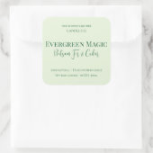 Evergreen Magic Christmas Candle Label | Custom スクエアシール (バッグ)