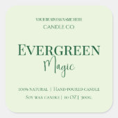 Evergreen Magic Christmas Candle Label | Custom スクエアシール (正面)