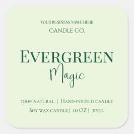 Evergreen Magic Christmas Candle Label | Custom スクエアシール