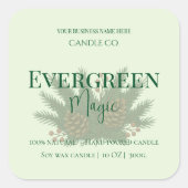 Evergreen Magic Christmas Candle Label | Custom スクエアシール (正面)