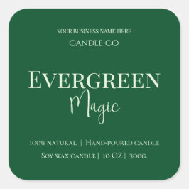 Evergreen Magic Christmas Candle Label | Custom スクエアシール