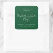 Evergreen Magic Christmas Candle Label | Custom スクエアシール (バッグ)