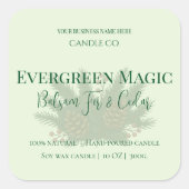 Evergreen Magic Christmas Candle Label | Custom スクエアシール (正面)
