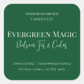 Evergreen Magic Christmas Candle Label | Custom スクエアシール (正面)