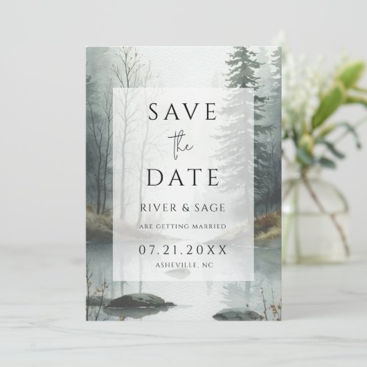 Evergreen Mist Forest QR Save the Date (スタンド正面)