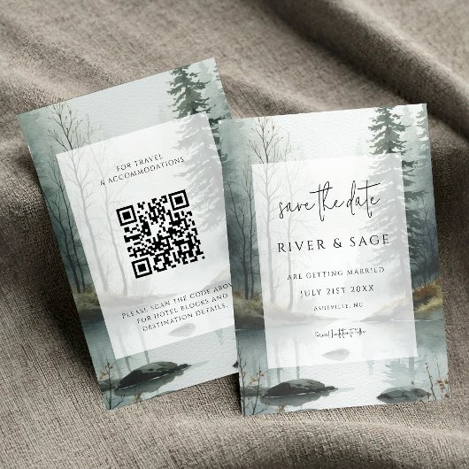 Evergreen Mist | Rustic Forest QR セーブ・ザ・デート