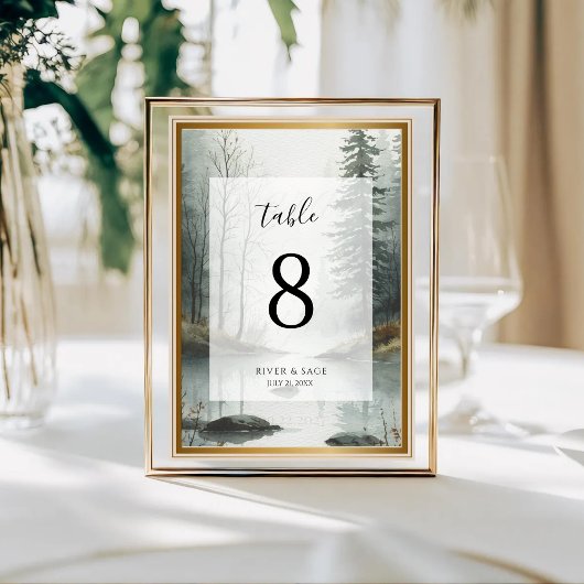 Evergreen Mist | Rustic Forest Table Card Number テーブルナンバー