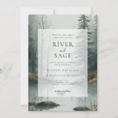 Evergreen Mist | Rustic Watercolor Forest Wedding  招待状 (正面)