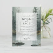 Evergreen Mist | Rustic Watercolor Forest Wedding  招待状 (スタンド正面)