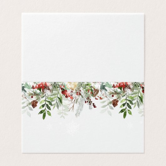 Evergreen modern winter wedding place card (外部フラット)