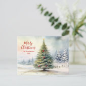 Evergreen Pine Tree Vintage Christmas Postcard シーズンポストカード (スタンド正面)