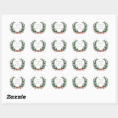 Evergreen Pine Wreath Wedding ラウンドシール (シート)