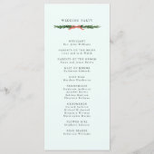 Evergreen Pine Wreath Wedding Mint Green Ceremony  プログラム (裏面)