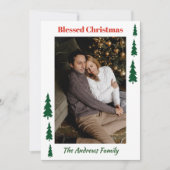 Evergreen Portrait Blessed Christmas Winter シーズンカード (正面)