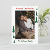 Evergreen Portrait Blessed Christmas Winter シーズンカード (スタンド正面)