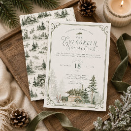 Evergreen Social Club Holiday Party 招待状