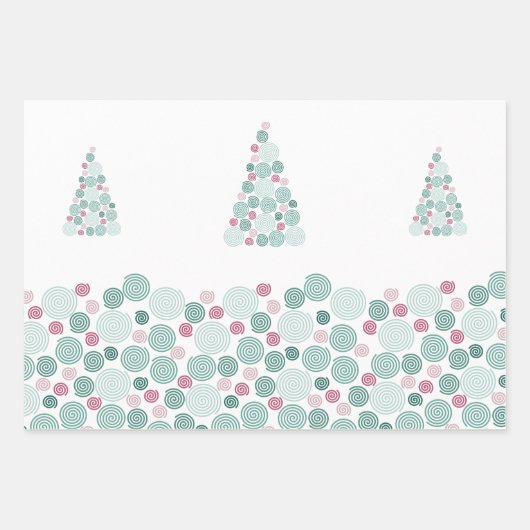 Evergreen Swirl (Pattern) ラッピングペーパーシート (正面3)