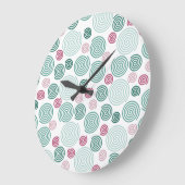 Evergreen Swirl (Pattern) ラージ壁時計 (傾斜)