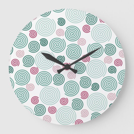 Evergreen Swirl (Pattern) ラージ壁時計 (正面)