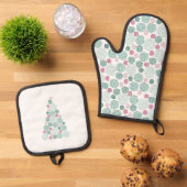 Evergreen Swirl (Pattern) 鍋つかみ&鍋敷きセット (トップダウン)