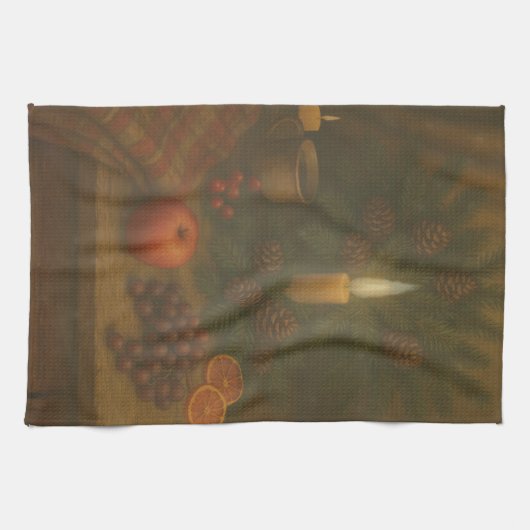 Evergreen Table – Candlelight and Calm キッチンタオル (横)