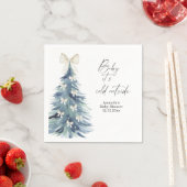 Evergreen tree with bows Baby shower スタンダードカクテルナプキン (インサイチュ)