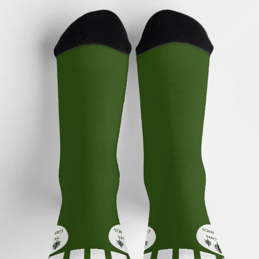 Evergreen Trees Seasons Greetings ソックス (上部)